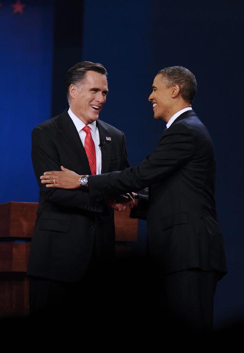 Republican+presidential+candidate+Mitt+Romney%2C+left%2C+and+U.S.+President+Barack+Obama+shake+hands+before+the+first+presidential+debate+at+Denver+University+on+Wednesday%2C+October+3%2C+2012%2C+in+Denver%2C+Colorado.+