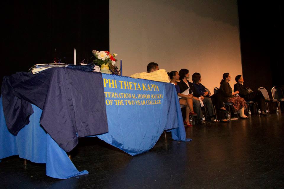 Phi Theta Kappa held its annual induction ceremony on Oct 4. in the Saville Theatre. Over 60 students were present and inducted into the honors society. Official Facebook image.