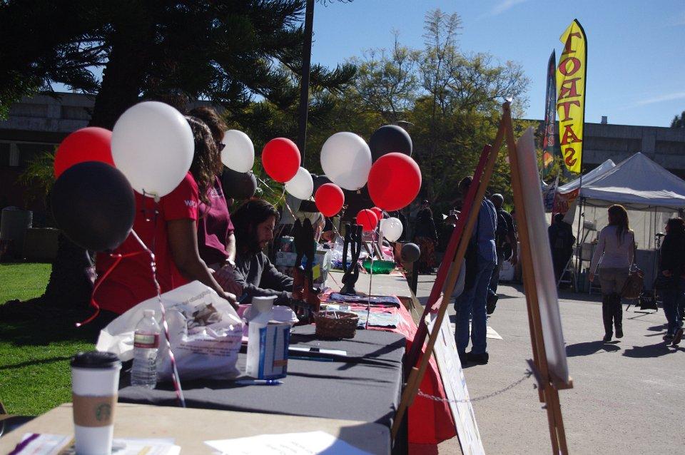 Clubs set up tables with balloons and banners to match the theme of the day on Jan. 28.