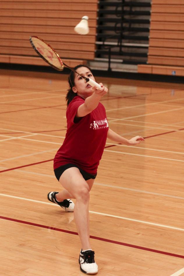Sophomore star Darby Duprat is helping the Knights womens badminton team try to regain the state championship title they last won in 2012. Photo credit: Celia Jimenez