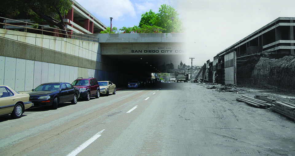 Curran Plaza: Then and Now (photo illustration). Photo credit: Troy Orem