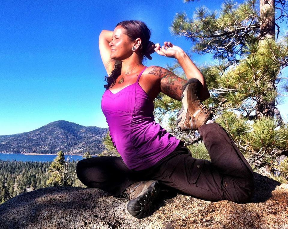Chopra Center instructor Kali Love practicing yoga in Big Bear Lake, Calif. (Facebook)