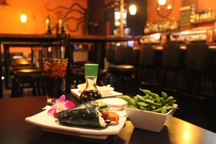 appy+Hour+menu+items+fried+avocado+hand+roll%2C+coco+shrimp+roll+and+spicy+garlic+edamame+are+offered+at+the+Hive+Sushi+Lounge.+Photo+credit%3A+Kenan+Jackson