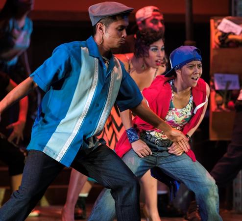 Christine Bernadette Ondevilla (right) performing in the Spring 2014 musical “In the Heights.” Legend Magazine file.