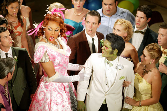 After its off-Boradway run, ‘Zombie Prom’ was made into a film in 2006 starring RuPaul, Darren Robertson and Candice Nicole. Photo from www.zombiepromthemovie.com