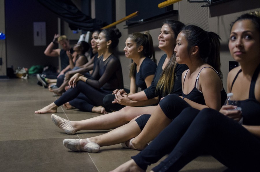 Students gather in the Black Box Theatre to audition for the 2014 production of the “City Moves” dance concert. Photo credit: Richard Lomibao