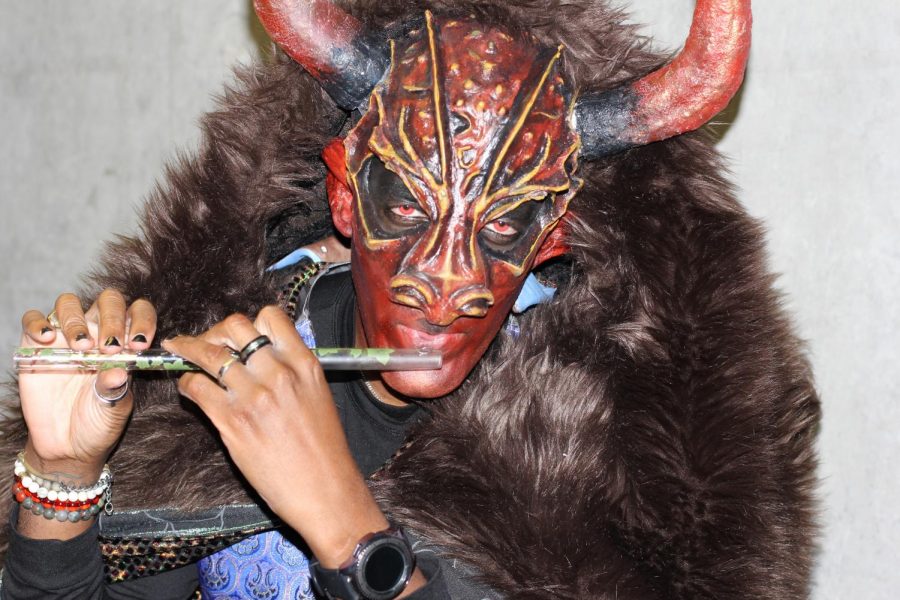 Levar Johnson modeling his flute playing and souls capturing character Morthos of the Dark Melody. 