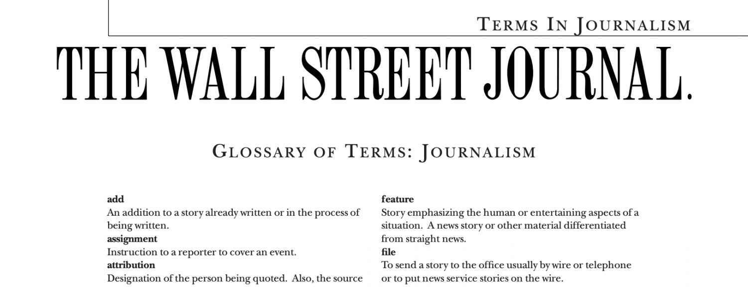 Glossary Of Terms: Journalism – City Times