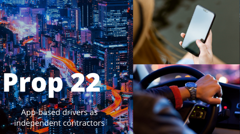 Prop 22 addresses app-based drivers as independent contractors. Graphic by Paris Hickson