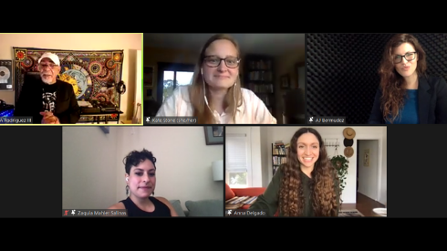Panel of artists speaking at Social Justice Conference via Zoom