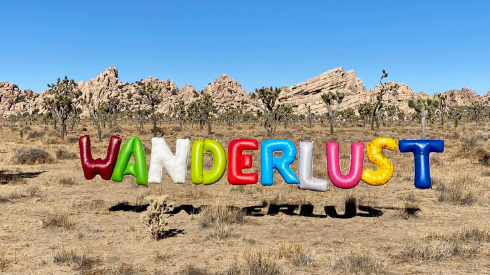 At Joshua Tree National Park, Spencer Fields held his own art installation during Thanksgiving weekend in 2020, using balloons that are spray painted and fishing wire to make it seem that the balloons are floating. Fields photo