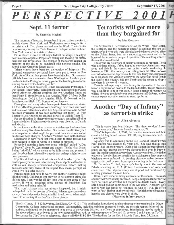 City Times, Sept. 14, 2001 page 2