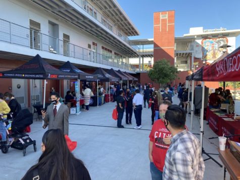 City College students among tents at Schwartz Square for Fall Fest 2021