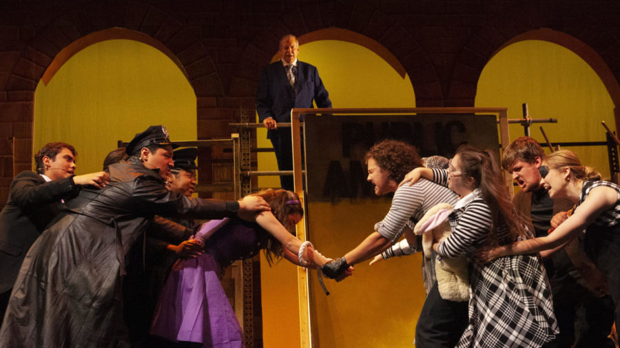 Cast of Urinetown fights over the kidnapping of Hope