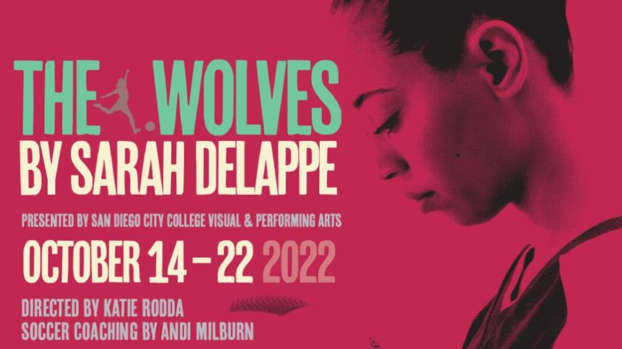 Red, Green and Yellow poster advertises the play The Wolves