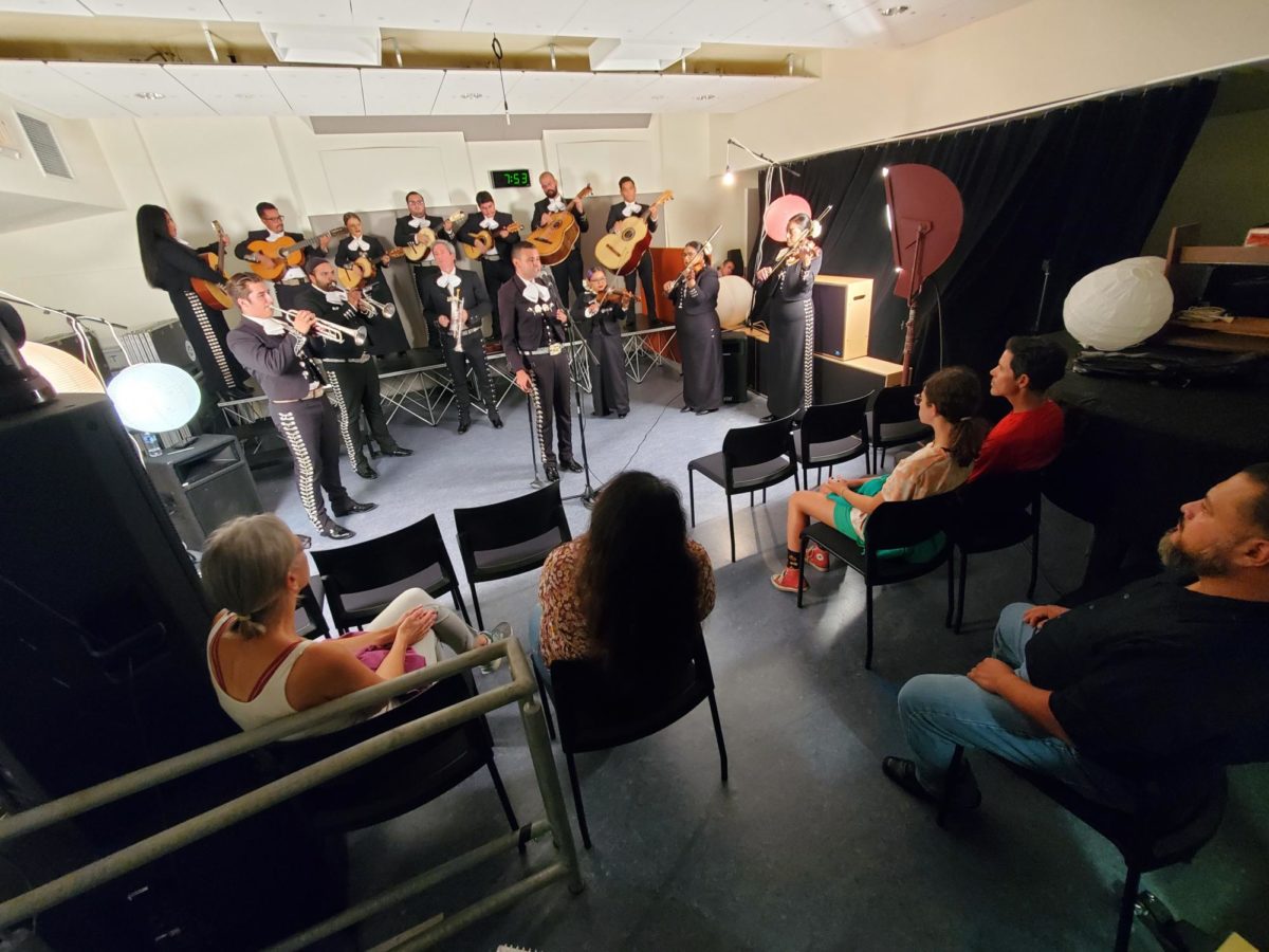 Mariachi Garibaldi from Southwestern College performs before audience members in the live room for the launch of the MUSIC@CITY “Live from the Studio” series at San Diego City College on Oct. 4, 2023. Photo by Vince Outlaw/City Times Media