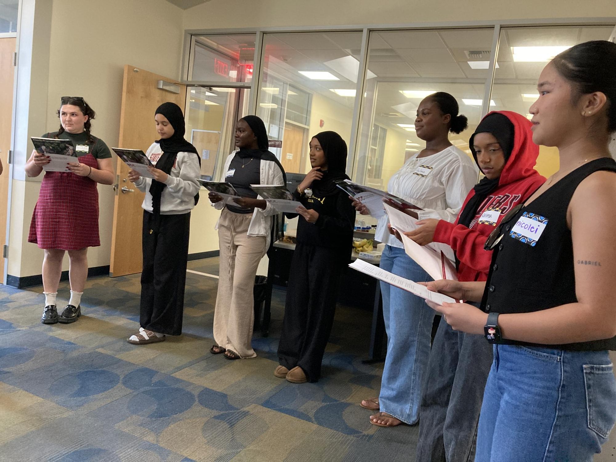 Members of City College’s ASG recite their oaths of office during the first day of the governing body’s retreat Thursday, August 15, 2024. Photo by Marco Guajardo/City Times Media