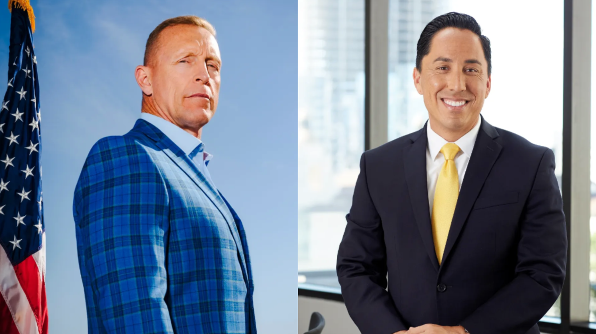 Mayoral candidate Larry Turner, left, challenges incumbent San Diego City Mayor Todd Gloria, right, for the city's top job. Source: Campaign Websites