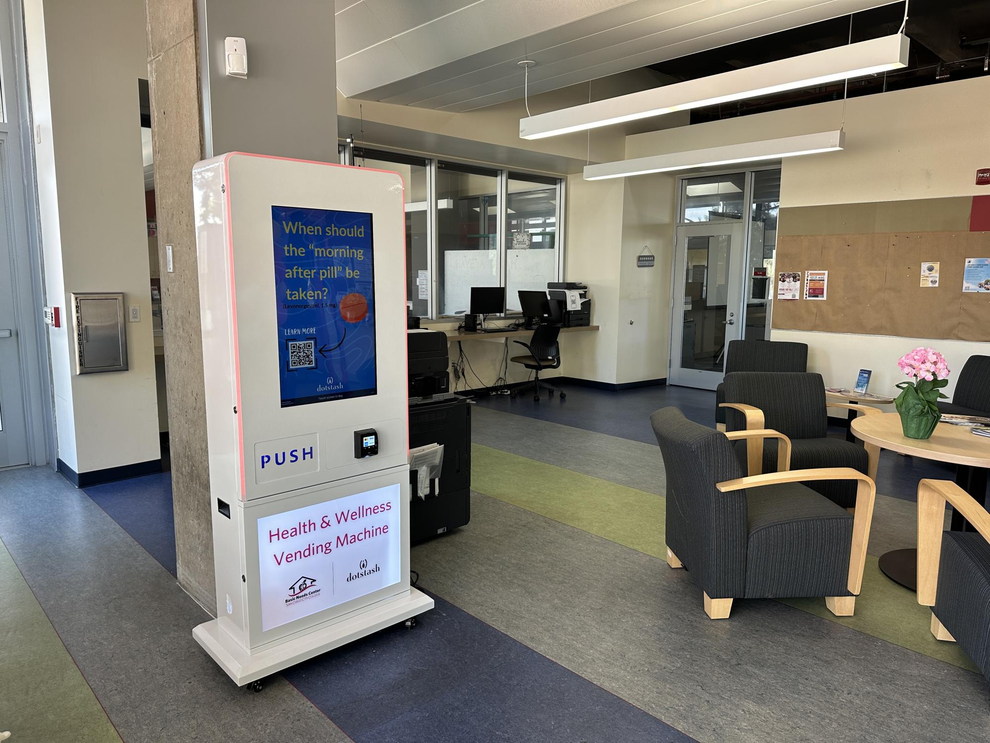 City College’s new wellness vending machine is open for business in room M-200, Friday, September 6, 2024. Photo by Bailey Kohnen/City Times Media