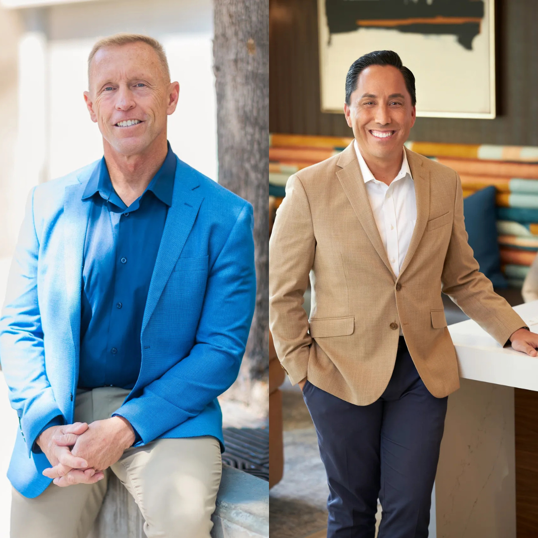 Larry Turner, left, and Todd Gloria, right, compete for the city’s top job. Source: Campaign Websites