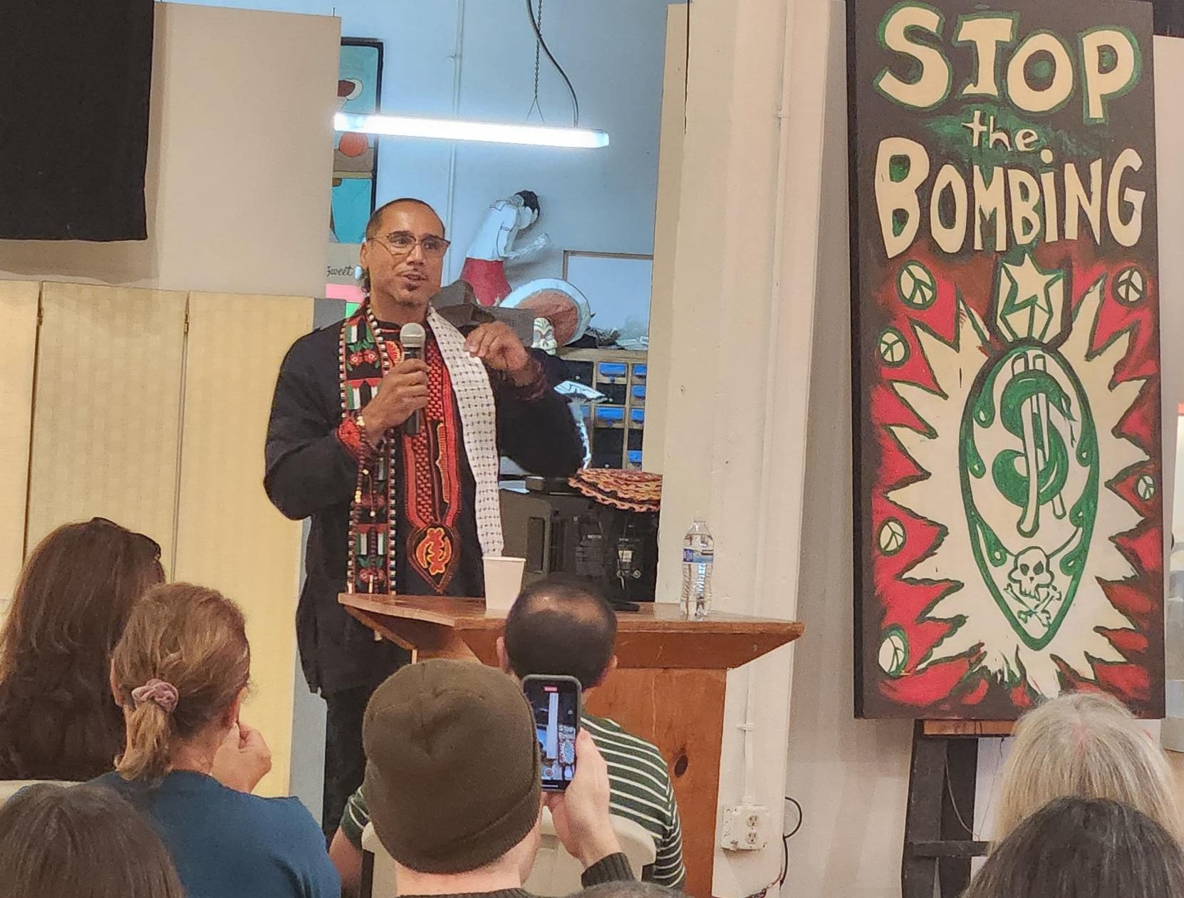 Green Party Vice Presidential candidate Butch Ware speaks during a campaign stop at the Centro Cultural de la Raza Sunday, Oct. 13, 2024. Photo by Marco Guajardo/City Times Media