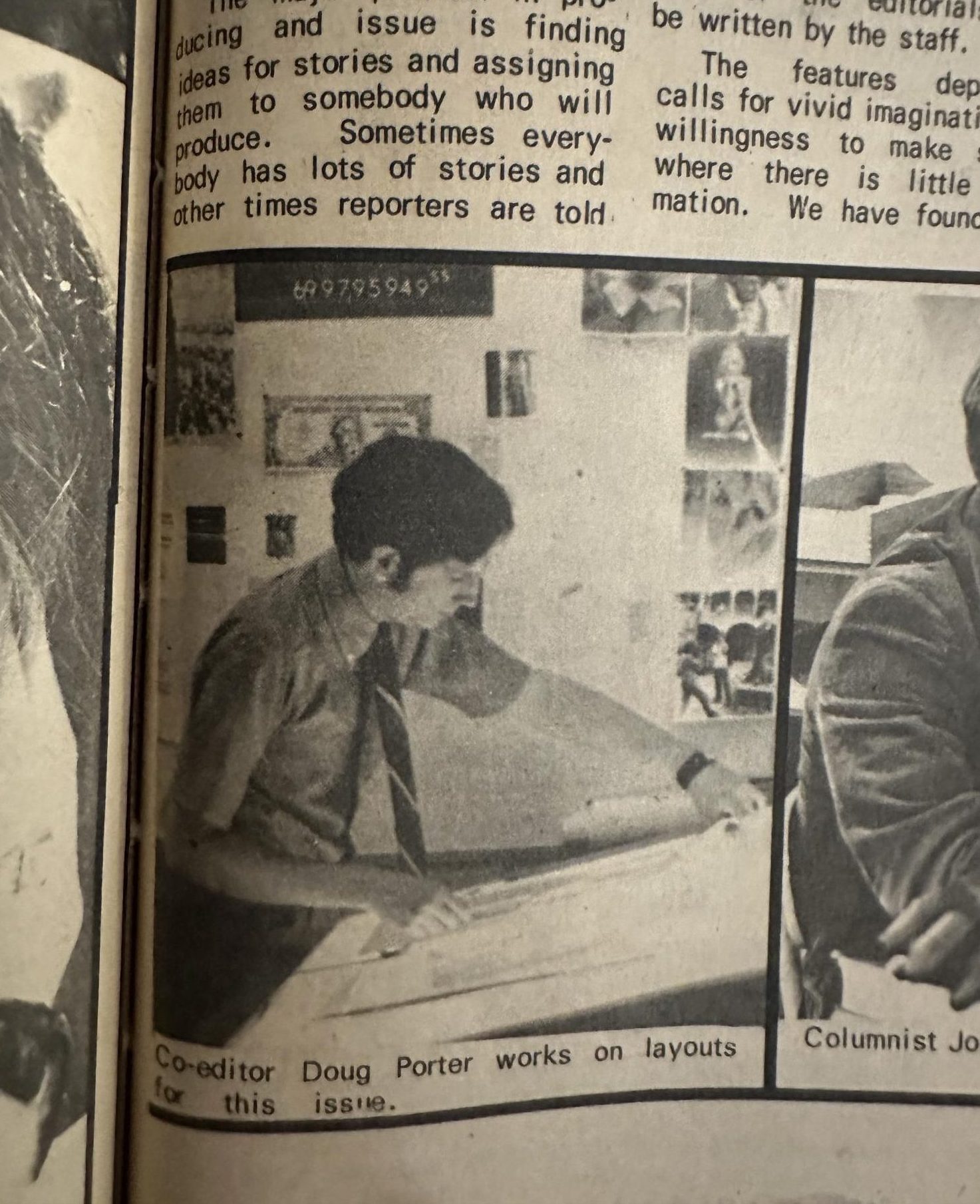 A photo in the Fortknightly of editor Doug Porter laying out the March 18, 1970 issue. Photo by Bailey Kohnen/City Times Media