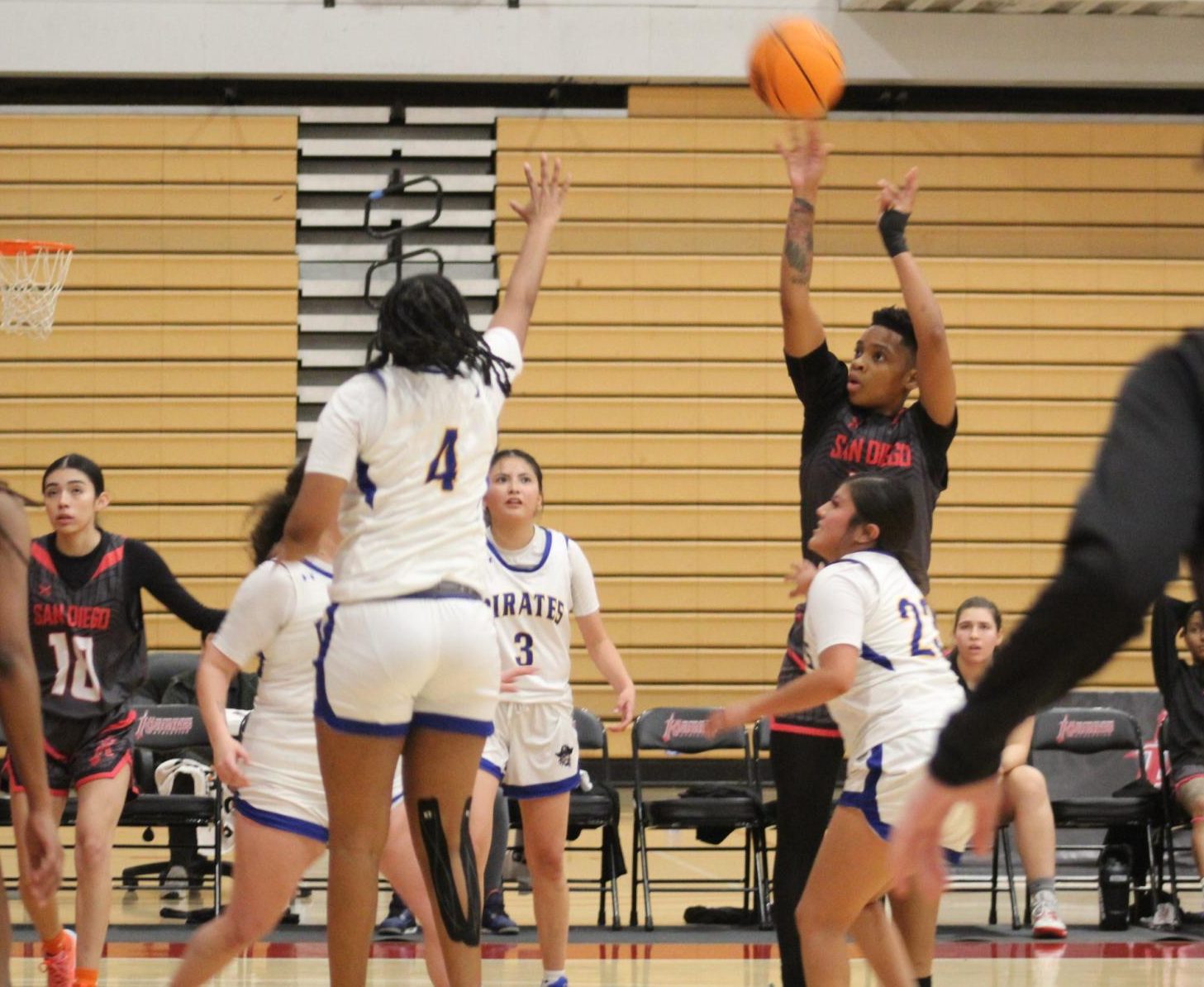 Dahlia Blake shoots a free throw versus Palo Verde at the Knights Invitational on Friday, Nov. 22, 2024. Blake would finish the game with 15 points and 10 rebounds on the way to a 79-73 City victory. Photo by David J. Bohnet/City Times Media
