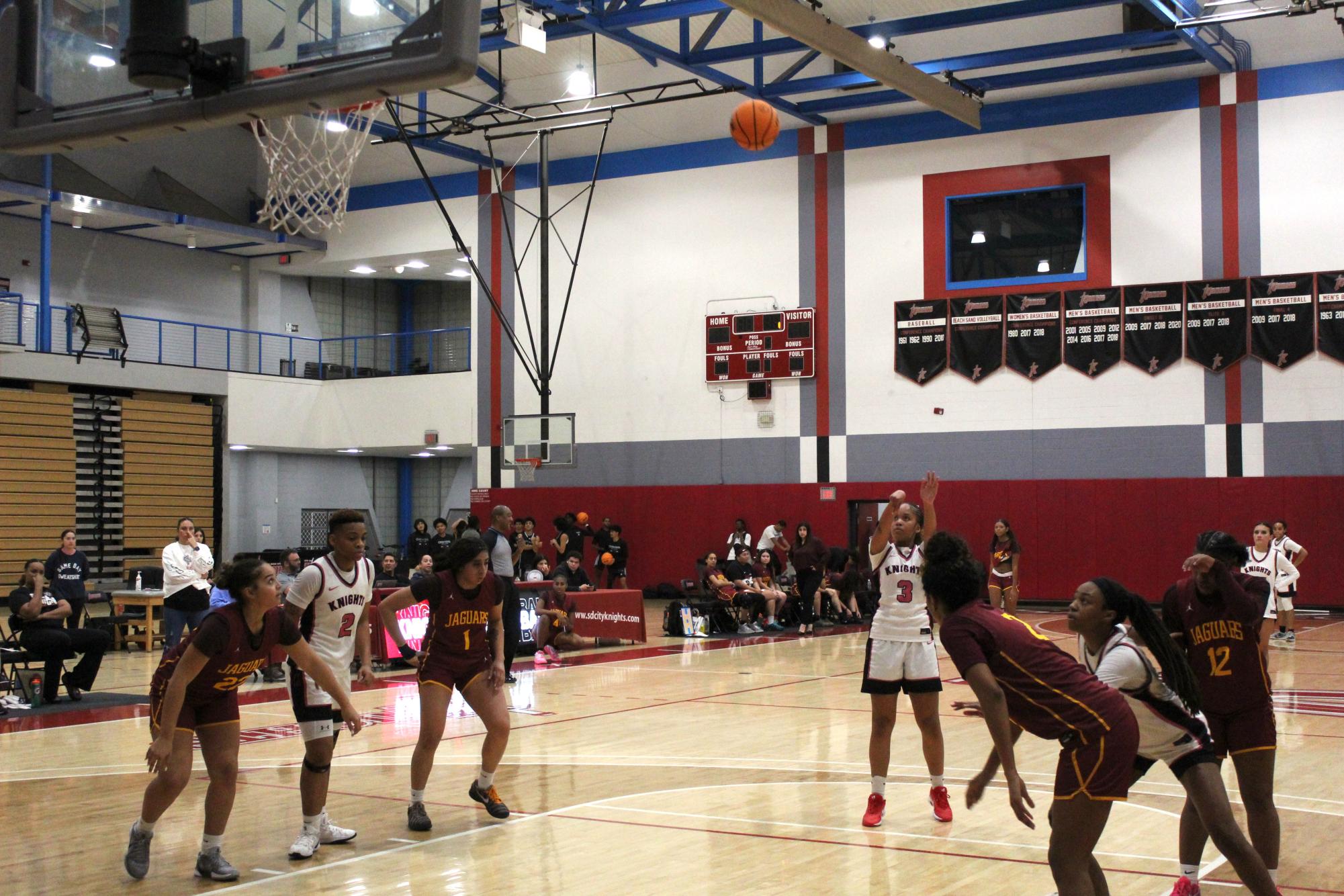 City College guard Aniya Felder (3) takes a free-throw shot against Southwestern College in a 77-66 win for the Knights at Harry West Gym, Jan. 9, 2026. Photo by David J. Bohnet/City Times Media