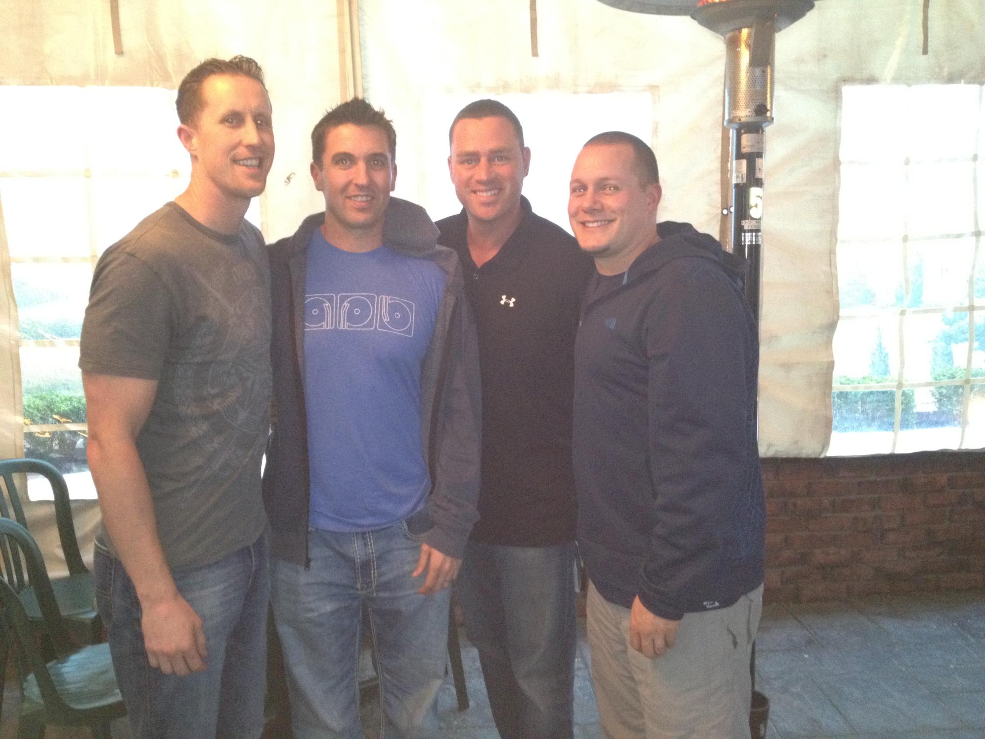 Rick Croy, Bobby Andreasen, Mitch Charlens and Jeff Addiego pose together for an undated picture. Photo courtesy of Erin Charlens