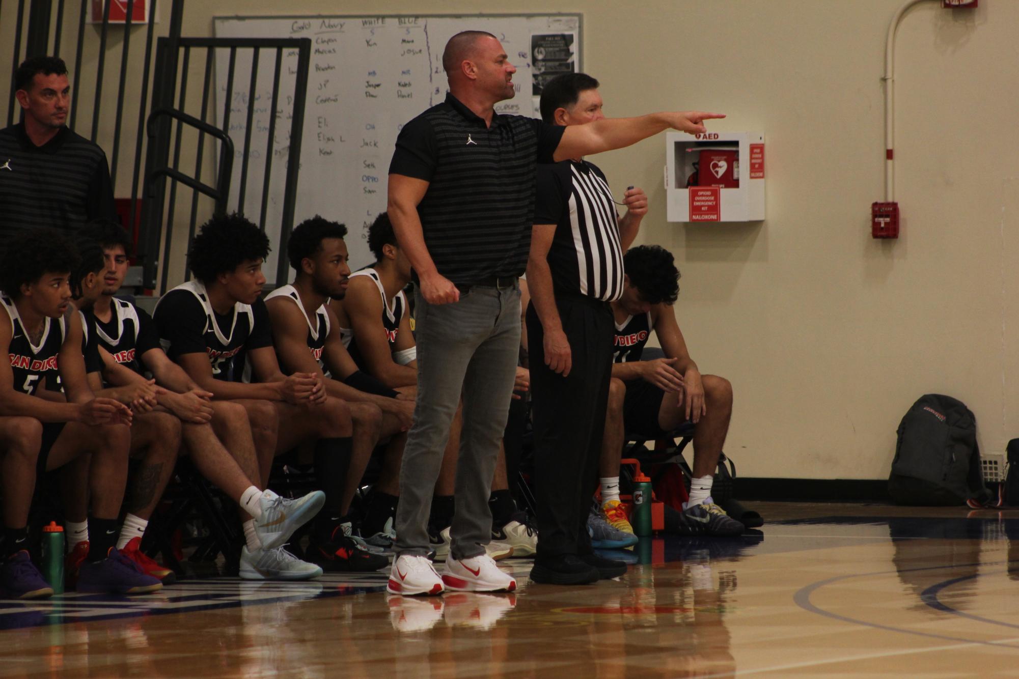 City head coach Mitch Charlens leads to Knights during their game against Yuba College at Fullerton College on Nov. 6, 2025. City Times Media/Photo by Itzel Martinez
