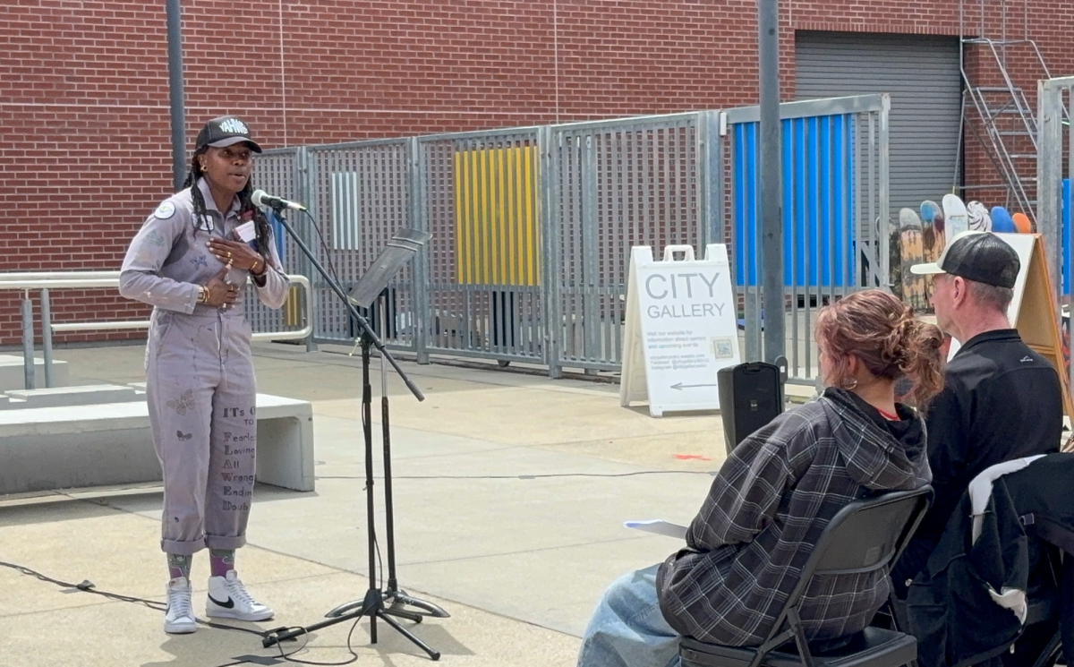 Elisha Patrice performs “Tock” at the 22nd Annual Student Project and Research Symposium, Thursday, April 16, 2026. Photo by Crow Ruiz/City Times Media