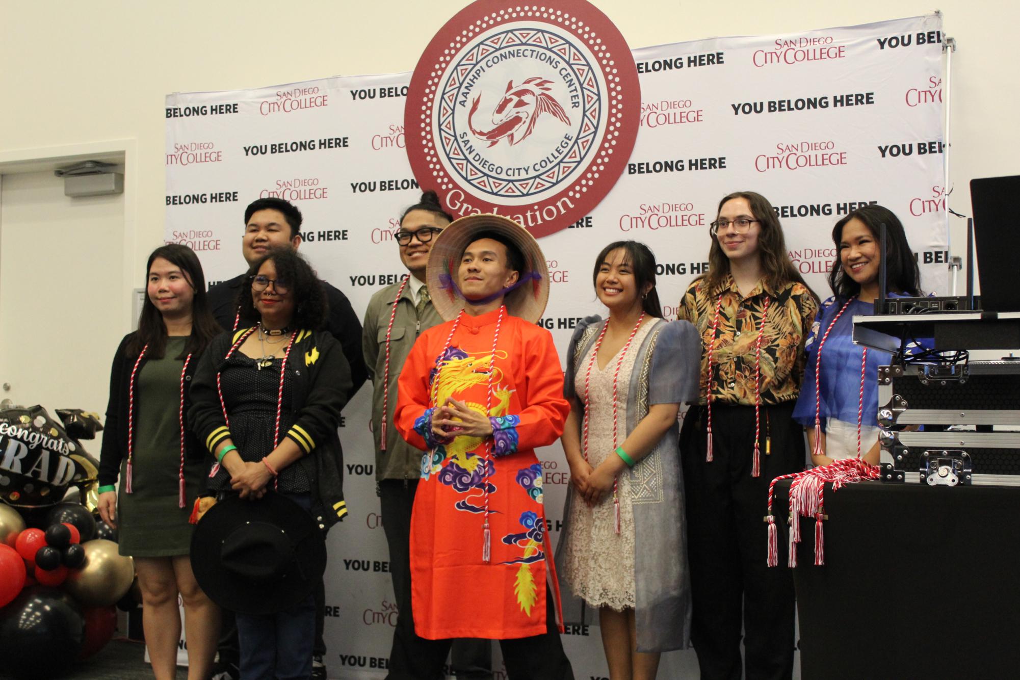 The 2026 AANHPI graduates gather for a photo after receiving their custom cords at their graduation celebration at San Diego City College, Wednesday, May 13, 2026. Photo by David J. Bohnet/City Times Media