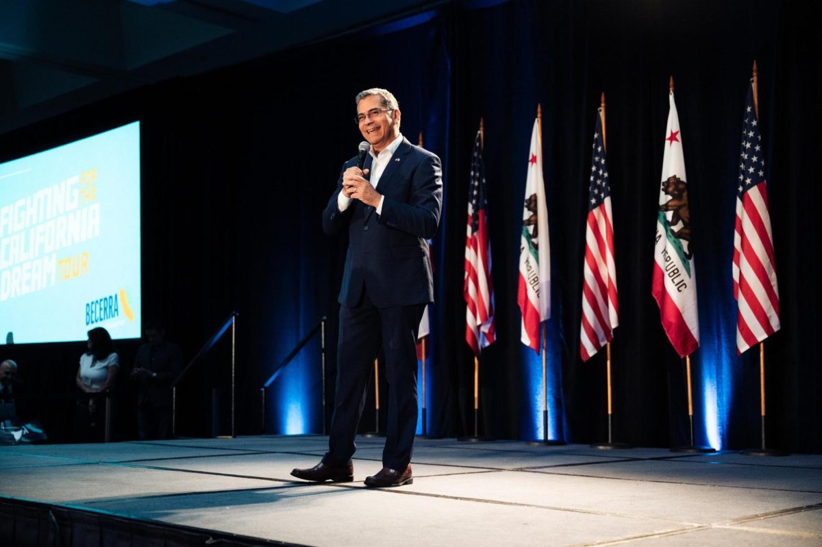 California gubernatorial candidate Xavier Becerra speaks to over 2,000 people at a campaign stop in Los Angeles, Saturday, April 18, 2026. Courtesy @becerraforgovernor on Facebook